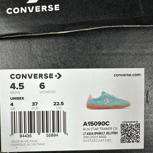 Converse Run Star Trainer Unisex Lt Aqua Spark/Jellyrsh Women’s Size 6/ Men 4.5 - Picture 7 of 7
